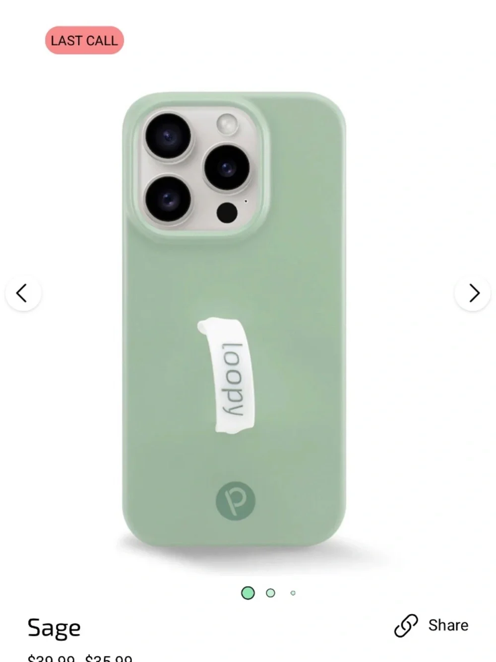 Loopy iPhone 15 Pro Sage Case
